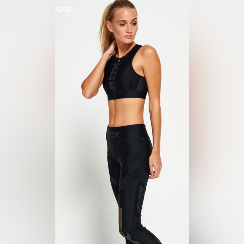Superdry Zip Up Workout Bra Black Size Medium NWT’s